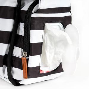 Blissly Convertible Diaper Bag - Black Stripes