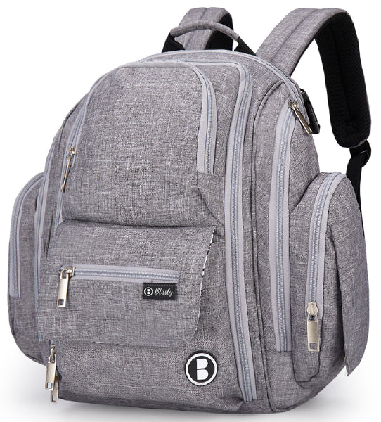 Gray Diaper Backpack - Stylish Baby Bag